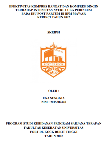 Efektivitas Kompres Hangat dan Kompres Dingin Terhadap Intensitas Nyeri Luka Perineum Pada Ibu Post Partum di BPM Mawar Kerinci Tahun 2022