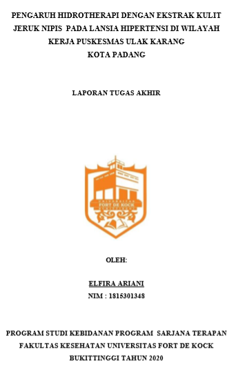 Pengaruh Hidrotherapi Dengan Ekstrak Kulit Jeruk Nipis Pada Lansia Hipertensi Di Wilayah Kerja Puskesmas Ulak Karang Kota Padang Tahun 2020