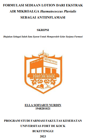 Formulasi Sediaan Lotion Dari Ekstrak Air Mikroalga Haematococcus Pluvialis Sebagai Antiinflamasi