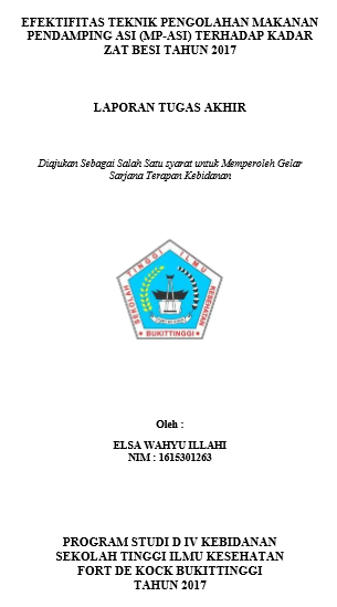 Efektifitas Teknik Pengolahan Makanan Pendamping ASI (MP-ASI) Terhadap Kadar Zat Besi Tahun 2017