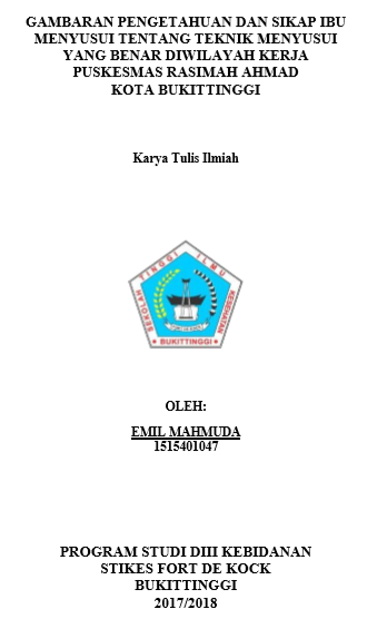 Gambaran Pengetahuan dan Sikap Ibu Menyusui Tentang Teknik  Menyusui Yang Benar Di Wilayah Kerja Puskesmas Rasimah Ahmad Kota  Bukittinggi Tahun 2018