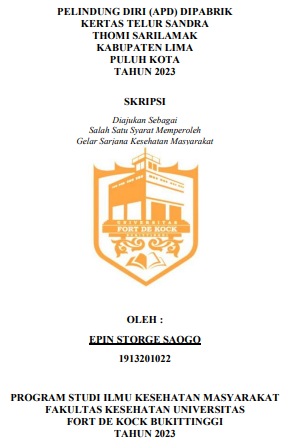 Pelindung Diri (APD) Dipabrik Kertas Telur Sandra Thomi Sarilamak Kabupaten Lima Puluh Kota Tahun 2023
