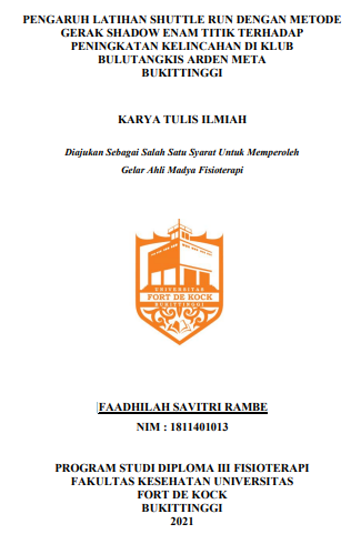 Pengaruh Latihan Shuttle Run dengan Metode Gerak Shadow Enam Titik Terhadap Peningkatan Kelincahan di Klub Bulutangkis Arden Meta Bukittinggi