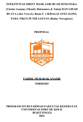 Efektivitas Sheet Mask Sari Buah Semangka (Ctrulus Lanatus (Thunb) Matsumura & Nakai) Dan Lidah Buaya (Aloe Vera (L) Burm.F. ) Sebagai Anti-Aging Pada Tikus Putih Jantan (Rattus Norvegicus)