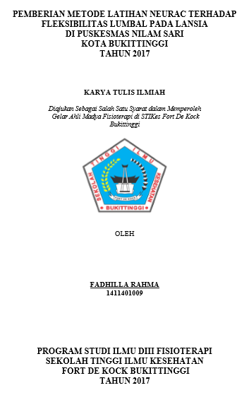 Pemberian Metode Latihan Neurac Terhadap Fleksibilitas Lumbal pada Lansia di Pukesmas Nilam Sari Kota Bukittinggi 2017