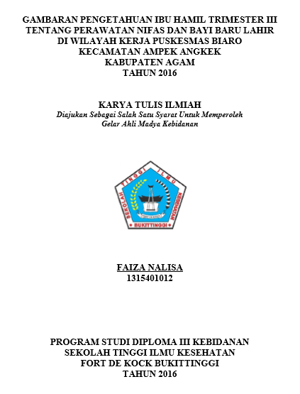 Gambaran Pengetahuan Ibu Hamil trimester III Tentang Perawatan Masa Nifas dan Bayi Baru Lahir Di Wilayah Kerja Puskesmas Biaro Kecamatan Ampek Angkek Kabupaten Agam tahun 2016