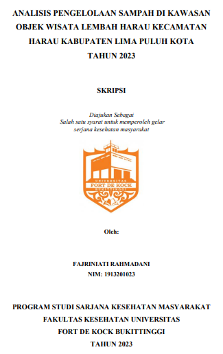 Analisis Pengelolaan Sampah Di Kawasan Objek Wisata Lembah Harau Kecamatan Harau Kabupaten Lima Puluh Kota Tahun 2023