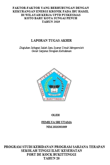 Faktor-Faktor Yang Berhubungan dengan Kekurangan Energi Kronik (KEK) Pada Ibu Hamil di Wilayah Kerja UPTD Puskesmas Koto Baru Kota Sungai Penuh Tahun 2019