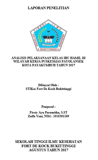 Analisis Pelaksanaan Kelas Ibu Hamil di Wilayah Kerja Puskesmas Payolansek Kota Payakumbuh Tahun 2017