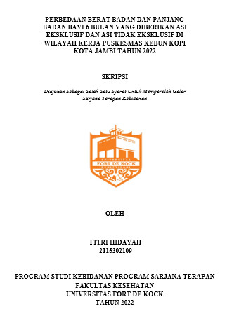 Perbedaan Berat Badan Dan Panjang Badan Bayi 6 Bulan Yang Diberikan Asi Eksklusif Dan Asi Tidak Eksklusif Di Wilayah Kerja Puskesmas Kebun Kopi Kota Jambi Tahun 2022