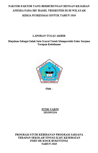 Faktor Faktor Yang Berhubungan Dengan Kejadian Anemia Pada Ibu Hamil Di Wilayah Kerja Puskesmas Sintuk Tahun 2019