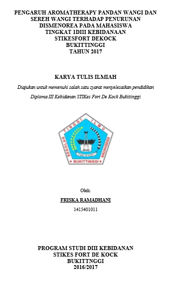 Pengaruh Aromatherapy Pandan Wangi Dan Sereh Wangi Terhadap Penurunan Disminorea Pada Mahasiswa Tingkat 1 DIII Kebidanan STIKes Bukittinggi Tahun 2017