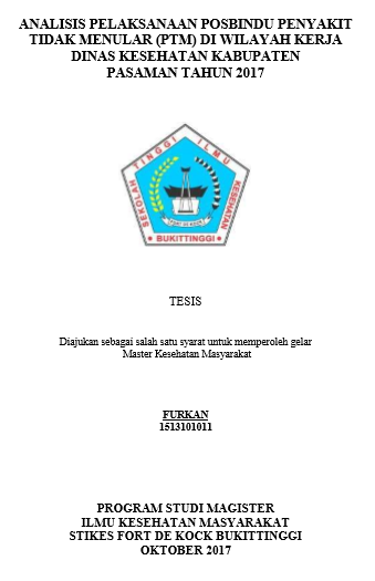Analisis Pelaksanaan Posbindu Penyakit Tidak Menular (Ptm) Di Wilayah  Kerja Dinas Kesehatan Kabupaten Pasaman Tahun 2017
