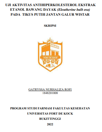 Uji Aktivitas Antihiperkolesterol Ekstrak Etanol Bawang Dayak (Eleutherine Bulb Osa) Pada Tikus Putih Jantan Galur Wistar
