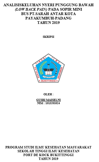 Analisis Keluhan Nyeri Punggung Bawah (Low Back Pain) Pada Sopir Mini Bus Pt.Sarah Antar Kota Payakumbuh-Padang Tahun 2019