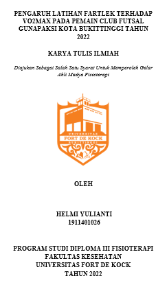 Pengaruh Latihan Fartlek Terhadap Vo2max Pada Pemain Club Futsal Gunapaksi Kota Bukittinggi Tahun 2022
