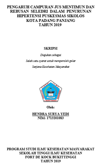 Pengaruh Campuran Jus Mentimun dan Rebusan Seledri dalam Penurunan Hipertensi Wilayah Kerja Puskesmas Sikolos Kota Padang Panjang Tahun 2019