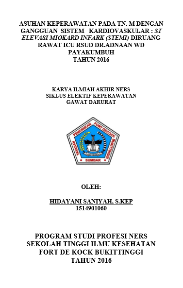 Asuhan Keperawatan Pada Tn. M Dengan Gangguan Sistem  Kardiovaskuler : ST Elevasi Miokard Infark ( STEMI ) Di Ruangan Rawat  ICU RSUD Dr. Adnaan WD Payakumbuh Tahun 2016