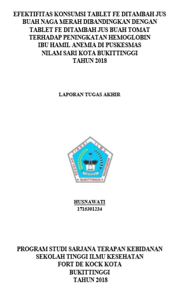 Efektifitas Konsumsi tablet Fe ditambah jus buah naga merah dibandingkan dengan tablet Fe ditambah jus buah tomat terhadap Peningkatan Kadar Hemoglobin pada Ibu Hamil Anemia Di Puskesmas Nilam Sari Bukittinggi Tahun 2018