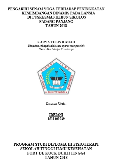 Pengaruh Senam Yoga Terhadap Peningkatan Keseimbangan Pada Lansia Di Puskesmas Kebun Sikolos Padang Panjang Tahun 2018