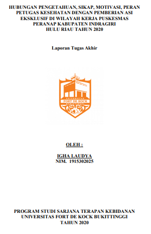 Hubungan Pengetahuan, Sikap, Motivasi Dan Peran Petugas Kesehatan  Dengan Pemberian ASI Eksklusif Di Wilayah Kerja Puskesmas Peranap  Kabupaten Indragiri Hulu Riau Tahun 2020