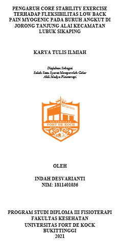 Pengaruh Core Stability Exercise Terhadap Fleksibilitas Low Back Pain Myogenic Pada Buruh Angkut Di Jorong Tanjung Alai Kecamatan Lubuk Sikaping