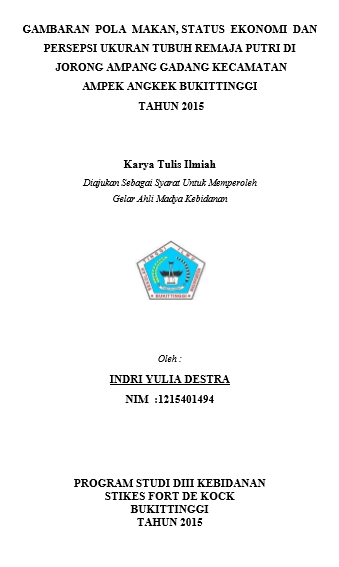 Gambaran Pola Makan, Status Ekonomi Dan Persepsi Ukuran Tubuh Remaja Putri  di Jorong Ampang Gadang Kecamatan Ampek Angkek Bukittinggi Tahun 2015