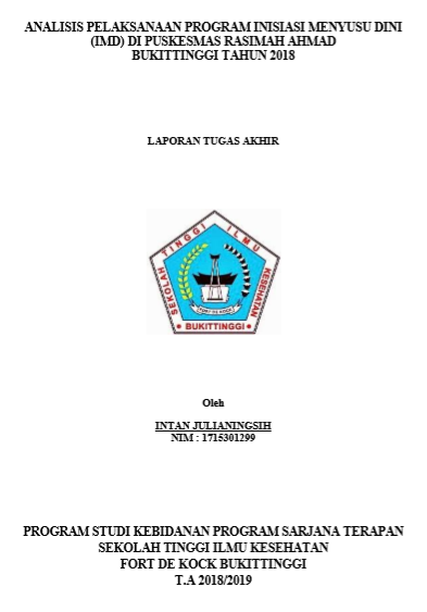 Analisis Pelaksanaan Program Inisiasi Menyusu Dini (IMD) di Puskesmas Rasimah Ahmad Bukittinggi Tahun 2018