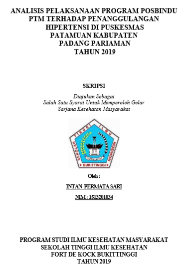 Analisis Pelaksanaan Program Posbindu PTM Terhadap Penanggulangan Hipertensi Di Puskesmas Patamuan Kabupaten Padang Pariaman Tahun 2019