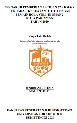 Pengaruh Pemberian Latihan Slam Ball Terhadap Kekuatan Otot Lengan Pemain Bola Voli Di SMA N 3 Kota Pariaman Tahun 2020