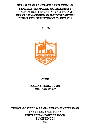 Perawatan Bayi Baru Lahir Dengan Pendekatan Model Mother Baby Care (M-Bc) Sebagai Inovasi Dalam Upaya Memandirikan Ibu Postpartum Di PMB Rita Bukittinggi Tahun 2021
