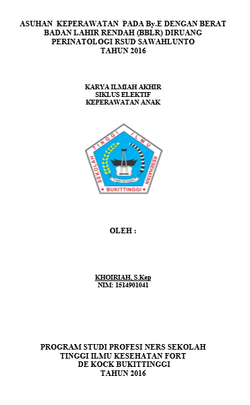 Asuhan Keperawatan Pada By.Edengan kasus BBLR Di Ruang Rawat Inap Perinatologi Rumah Sakit Umum Daerah Sawahlunto Tahun 2016