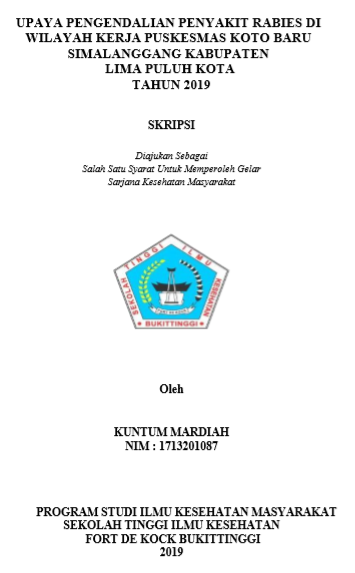 Upaya Pengendalian Penyakit Rabies  di Wilayah Kerja Puskesmas Koto Baru Simalanggang Tahun 2019