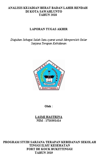 Analisis Kejadian BBLR di Kota Sawahlunto Tahun 2018