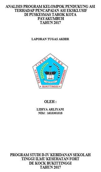 Analisis Kelompok Pendukung ASI Terhadap Pencapaian ASI Esklusif Di Puskesmas Tarok Kota Payakumbuh Tahun 2017