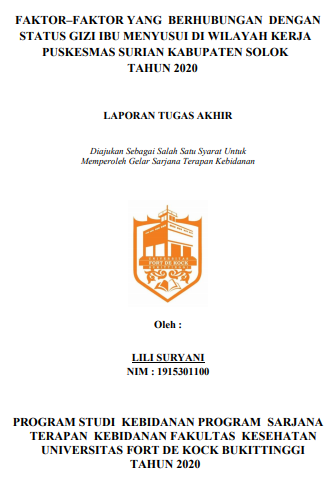 Faktor-Faktor yang Berhubungan Dengan Status Gizi Ibu Menyusui di Wilayah Kerja Puskesmas Surian Kabupaten Solok Tahun 2020