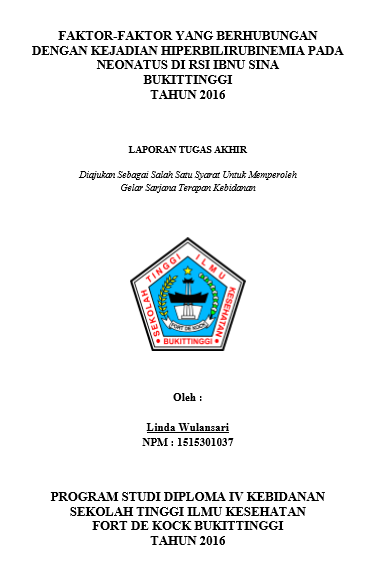 Faktor-Faktor Yang Berhubungan Dengan Kejadian Hiperbilirubinemia Pada Neonatus Di RSI Ibnu Sina Bukittinggi Tahun 2015