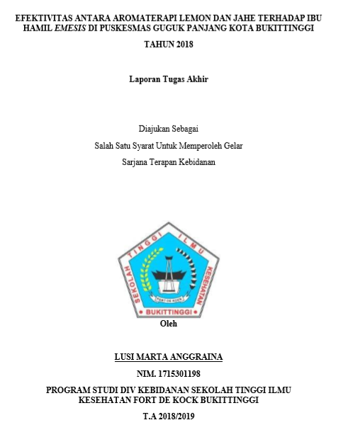 Efektivitas Aromaterapi Lemon dan Jahe Terhadap Ibu Hamil Emesis di Puskesmas Guguk Panjang Kota Bukittinggi Tahun 2018