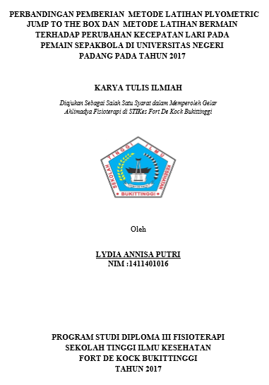 Perbandingan Pemberian Metode Latihan Plyometric Jump To The Box dan Metode Latihan Bermain Terhadap Perubahan Kecepatan Lari Pada Pemain Sepak Bola di Universitas Negeri Padang pada tahun 2017