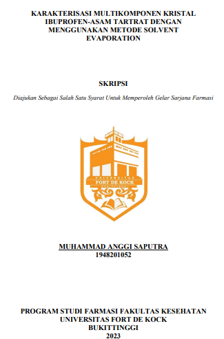 Karakterisasi Multikomponen Kristal Ibuprofen-Asam Tartrat Dengan Menggunakan Metode Solvent Evaporation
