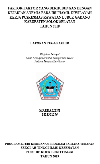Faktor-Faktor Yang Berhubungan Dengan Kejadian Anemia Pada Ibu Hamil di Wilayah Kerja Puskesmas Rawatan Lubuk Gadang Kabupaten Solok Selatan Tahun 2019