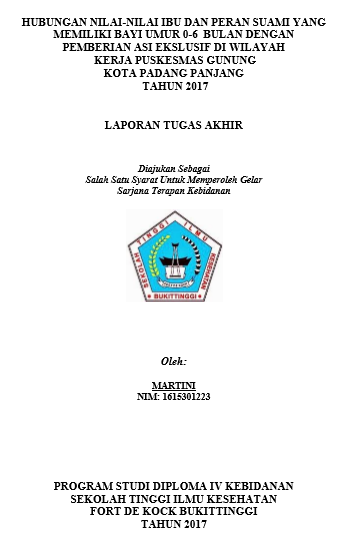 Hubungan Nilai-Nilai Ibu Dan Peran Suami yang Memiliki Bayi Umur 0-6 Bulan Dengan Pemberian ASI Ekslusif di Wilayah Kerja Puskesmas Gunung Kota Padang Panjang Tahun 2017