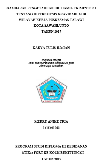 Gambaran Pengetahuan Ibu Hamil Trimester I Tentang Hiperemesis Gravidarum di Wilayah Kerja Puskesmas Talawi Kota Sawahlunto Tahun 2017