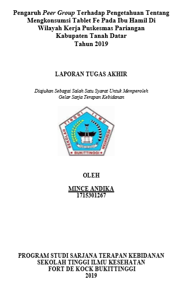 Pengaruh Peer Group Terhadap  Penyuluhan Tentang Mengkonsumsi Tablet Fe Pada Ibu Hamil Di Wilayah Kerja Puskesmas Pariangan, Kabupaten Tanah Datar Tahun 2019