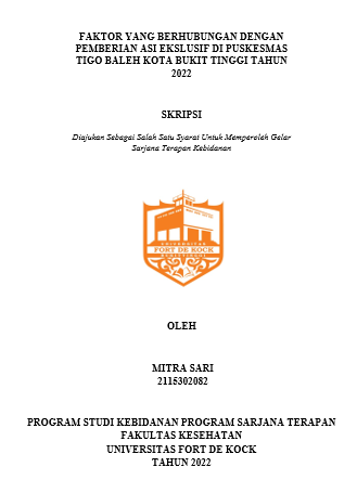 Faktor Yang Berhubungan Dengan Pemberian Asi Ekslusif Di Puskesmas Tigo Baleh Kota Bukittinggi Tahun 2022
