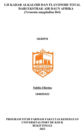 Uji Kadar Alkaloid Dan Flavonoid Total Dari Ekstrak Air Daun Afrika (Vernonia Amygladina Del)