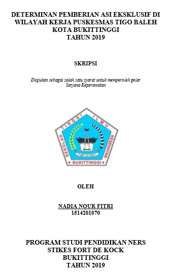 Determinan Pemberian ASI Eksklusif Di Wilayah Kerja  Puskesmas Tigo Baleh Kota Bukittinggi  Tahun 2019