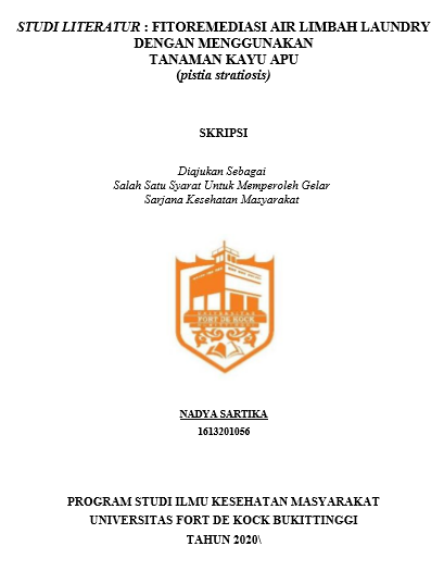 Literature Review : Fitoremediasi Air Limbah Laundry Dengan Menggunakan Tanaman Kayu Apu  (Pistia Stratiosis)