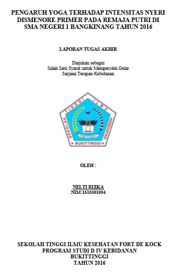 Pengaruh Yoga  terhadap Intensitas Dismenore Primer pada Remaja Putri di SMA Negeri 1  Bangkinang Kota Tahun 2016