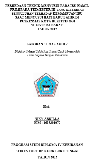 Perbedaan Teknik Menyusui Pada Ibu Hamil Primipara Trimester III Yang Diberikan Penyuluhan Terhadap Kemampuan Ibu Saat Menyusui Bayi Baru Lahir Di Puskesmas Kota Bukittinggi Sumatera Barat Tahun 2017